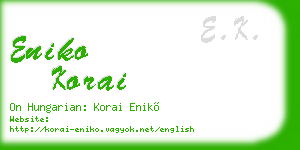 eniko korai business card